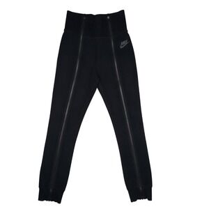 Rare Nike Tech Fleece XS Black High Rise Full Front Zip Joggers AR2847-010